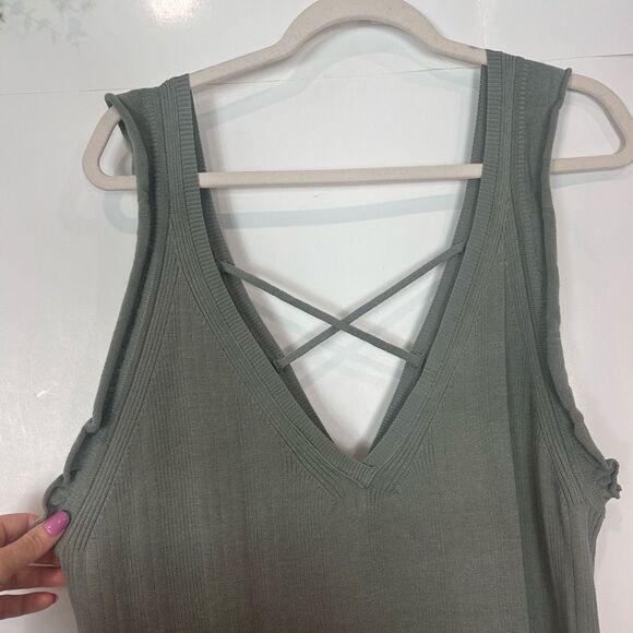 Anthropologie Daily Practice Ribbed Sweater Midi Dress 2X Sleeveless Knit Maxi - Picture 4 of 16